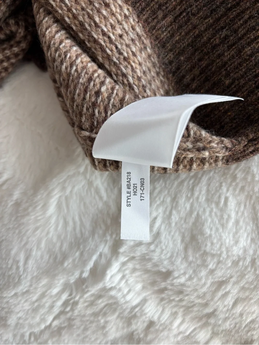 J. Crew Rugged Merino Wool Bird's-Eye Tipped Sweater Men’s Medium Brown Cozy